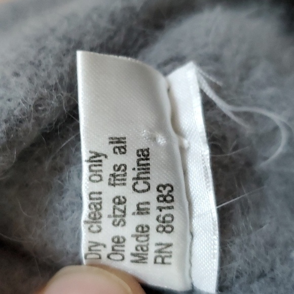 Rabbit hair angora wool gray hat - Picture 4 of 4